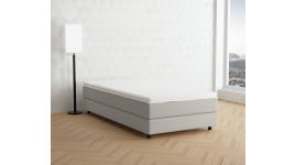 Cremeweiß 3906 Tia - 20cm Box, 6cm Füße - Boxspringbett ohne Kopfteil 100x200