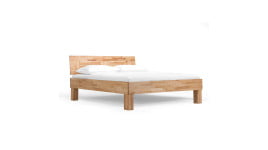 07 Buche walnuss geölt (in Komforthöhe) - Massivholzbett 100x220 cm