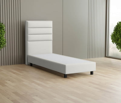 Grau 24-24 Woolyun - 20cm Box, 120cm Kopfteil, 12cm Füße quadratisch