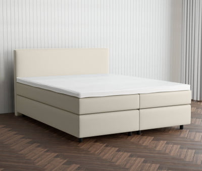 Grau 24-24 Woolyun - 30cm Box,100cm Kopfteil, 6cm Füße - Boxspringbett 300x200