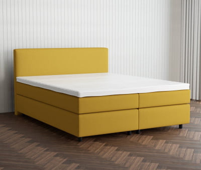 Grau 24-24 Woolyun - 30cm Box,100cm Kopfteil, 6cm Füße - Boxspringbett 180x200