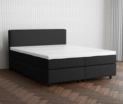 Grau 24-24 Woolyun - 30cm Box,100cm Kopfteil, 6cm Füße - Boxspringbett 180x210