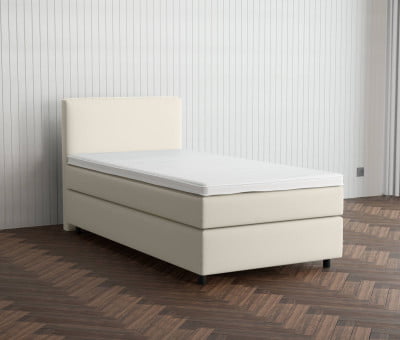 Lichtgrau 9130 Tia - 30cm Box,100cm Kopfteil, 6cm Füße - Boxspringbett 80x240