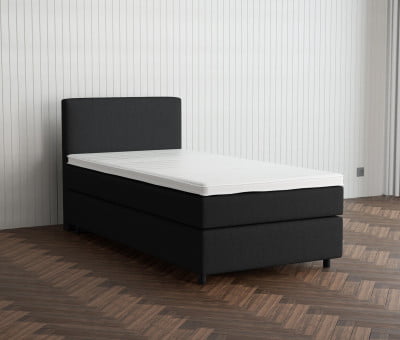 Lichtgrau 9130 Tia - 30cm Box,100cm Kopfteil, 6cm Füße - Boxspringbett 90x190