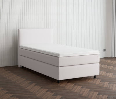 Lichtgrau 9130 Tia - 30cm Box,100cm Kopfteil, 6cm Füße - Boxspringbett 100x200