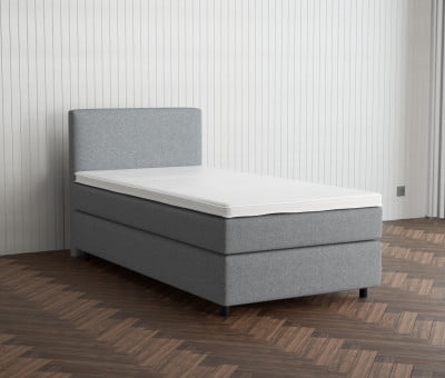 Lichtgrau 9130 Tia - 30cm Box,100cm Kopfteil, 6cm Füße - Boxspringbett 70x190