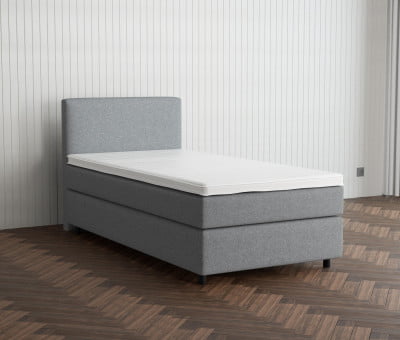 Lichtgrau 9130 Tia - 30cm Box,100cm Kopfteil, 6cm Füße - Boxspringbett 110x210