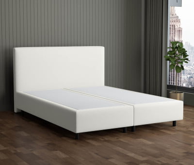 Cremeweiß 3906 Tia - 30cm Box,100cm Kopfteil, 12cm Füße - Boxspringbett ohne Matratze 180x220