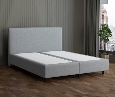 Cremeweiß 3906 Tia - 30cm Box,100cm Kopfteil, 12cm Füße - Boxspringbett ohne Matratze 180x220