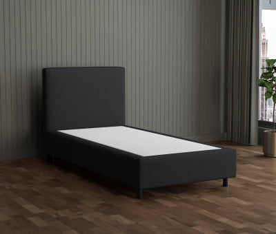 Stein 35-135 Woolyun - 30cm Box,100cm Kopfteil, 12cm Füße - Boxspringbett ohne Matratze 90x240