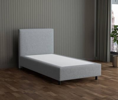 Stein 35-135 Woolyun - 30cm Box,100cm Kopfteil, 12cm Füße - Boxspringbett ohne Matratze 120x200
