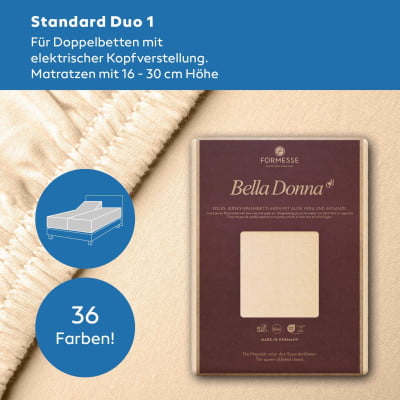 Bella Donna Standard DUO1 (bis 30cm) 1-Split Spannbettlaken 160x220 cm