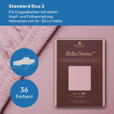 Bella Donna Standard Duo 2 Spannbettlaken für Matratzen mit elektrischer Kopf- und Fußverstellung