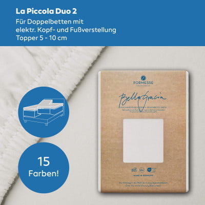 Bella Gracia La Piccola Duo 2 Spannbettlaken für Topper bis 10 cm Höhe