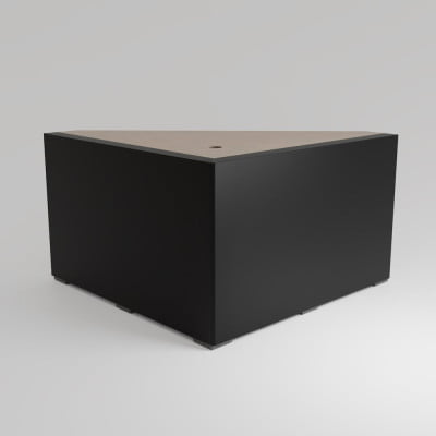 Fuss Corner Buche Schwarz lackiert mit Filzgleiter (H12cm 20x20cm) - Möbelfuß