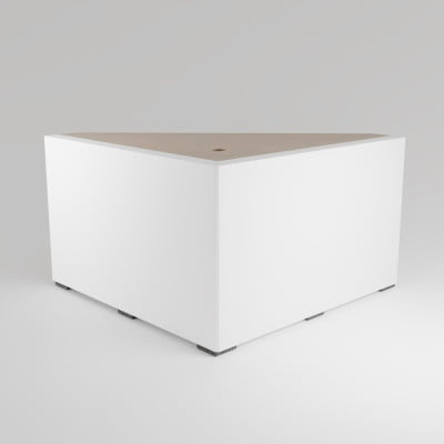 Fuss Corner Buche Weiss lackiert mit Filzgleiter (H12cm 20x20cm) - Möbelfuß