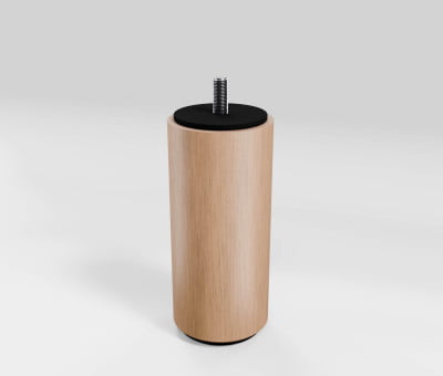 Fuss Rund Buche Natur mit Filzgleiter (H12cm Ø 5,8cm M8) - Möbelfuß