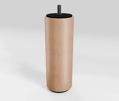 Fuss Rund Buche Natur mit Filzgleiter (H15cm Ø 5,8cm M8) - Möbelfuß