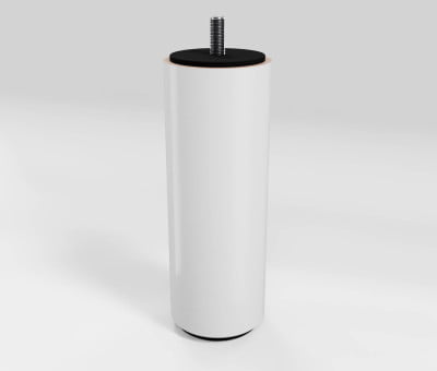 Fuss Rund Buche Weiß lackiert mit Filzgleiter (H15cm Ø 5,8cm M8) - Möbelfuß