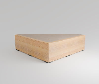 Fuss Corner Buche Natur lackiert mit Filzgleiter (H6cm 20x20cm) - Möbelfuß