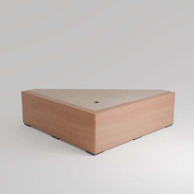 Fuss Corner Buche Natur lackiert mit Filzgleiter (H6cm 20x20cm) - Möbelfuß