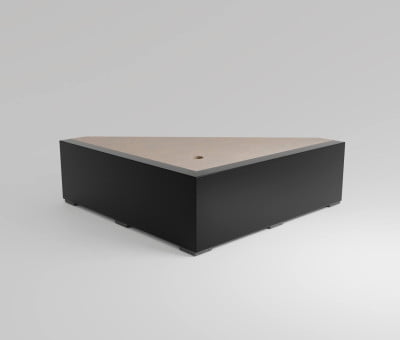 Fuss Corner Buche Schwarz lackiert mit Filzgleiter (H6cm 20x20cm) - Möbelfuß