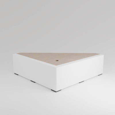 Fuss Corner Buche Weiss lackiert mit Filzgleiter (H6cm 20x20cm) - Möbelfuß