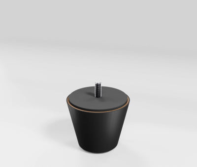 Fuss Konisch Buche Schwarz mit Filzgleiter (H6cm Ø 5,8-4,0cm M8) - Möbelfuß