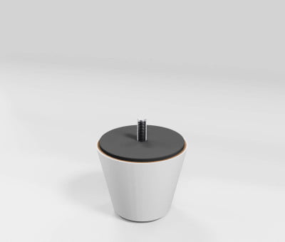 Fuss Konisch Buche Weiss mit Filzgleiter (H6cm Ø 5,8-4,0cm M8) - Möbelfuß