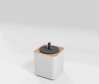 Fuss Quadrat Buche Weiß lackiert mit Filzgleiter (H6cm 6,5x6,5cm M8) - Möbelfuß