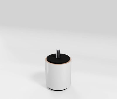 Fuss Rund Buche Weiß lackiert mit Filzgleiter (H6cm Ø 5,8cm M8) - Möbelfuß