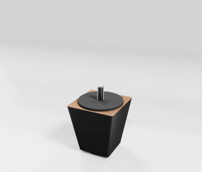 Fuss Trapez Holz Schwarz lackiert mit Filzgleiter (6cm 4x4-6x6cm M8) - Möbelfuß