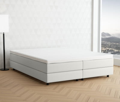 Cremeweiß 3906 Tia - 20cm Box, 6cm Füße - Boxspringbett ohne Kopfteil 200x200