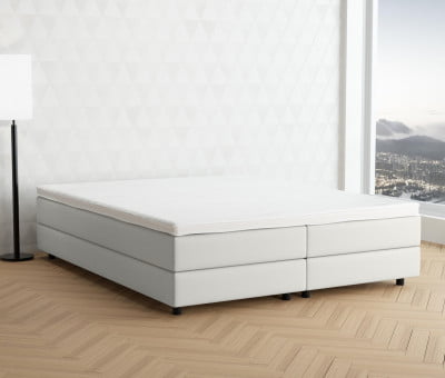 Cremeweiß 3906 Tia - 20cm Box, 6cm Füße - Boxspringbett ohne Kopfteil 220x200