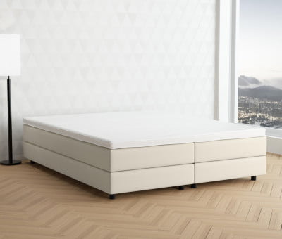 Cremeweiß 3906 Tia - 20cm Box, 6cm Füße - Boxspringbett ohne Kopfteil 200x200