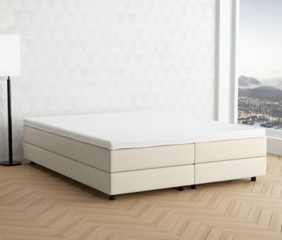 Cremeweiß 3906 Tia - 20cm Box, 6cm Füße - Boxspringbett ohne Kopfteil 150x200