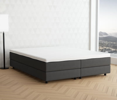 Cremeweiß 3906 Tia - 20cm Box, 6cm Füße - Boxspringbett ohne Kopfteil 180x200