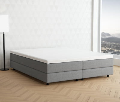 Cremeweiß 3906 Tia - 20cm Box, 6cm Füße - Boxspringbett ohne Kopfteil 200x200