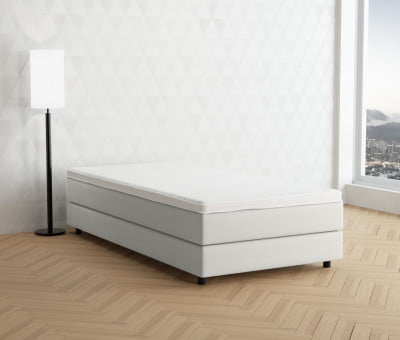 Cremeweiß 3906 Tia - 20cm Box, 6cm Füße - Boxspringbett ohne Kopfteil 100x200