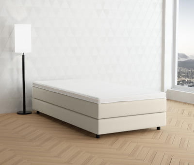 Cremeweiß 3906 Tia - 20cm Box, 6cm Füße - Boxspringbett ohne Kopfteil 100x200