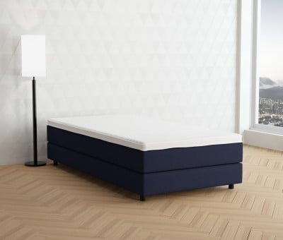 Cremeweiß 3906 Tia - 20cm Box, 6cm Füße - Boxspringbett ohne Kopfteil 100x200