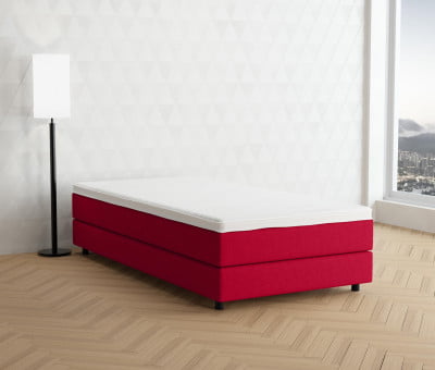 Cremeweiß 3906 Tia - 20cm Box, 6cm Füße - Boxspringbett ohne Kopfteil 100x200