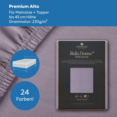 Bella Donna Premium Alto - Spannbettlaken für Matratzen + Topper bis zu 45 cm Höhe
