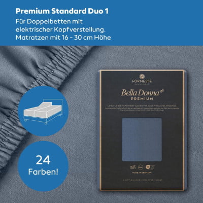 Bella Donna Premium Standard DUO1 (bis 30cm) 1-Split Spannbettlaken 160x200 cm