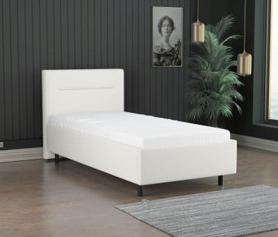 Weiss 5285 Loto - 30cm Rahmen,100cm Kopfteil, 12cm Füße - Polsterbett 90x200 cm