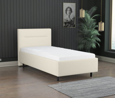 Beige 793 Loto - 30cm Rahmen,100cm Kopfteil, 12cm Füße - Polsterbett 90x210