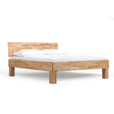 07 Buche walnuss geölt (in Komforthöhe) - Massivholzbett 160x190 cm