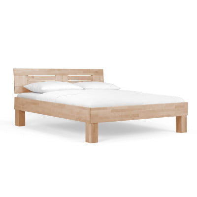 07 Buche walnuss geölt (in Komforthöhe) - Massivholzbett 120x210 cm