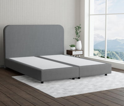 Hellgrau 5246 Tia - 20cm Box,100cm Kopfteil, 6cm Füße - Boxspringbett ohne Matratze