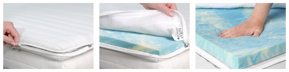 Gelschaum Topper mit Jersey Doppeltuch-Bezug, hautfreundlich und haptisch angenehm